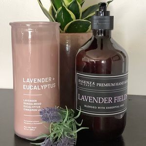 NWT LAVENDER THRESHOLD CANDLE  & ESSENZA LAVENDER HAND SOAP BUNDLE